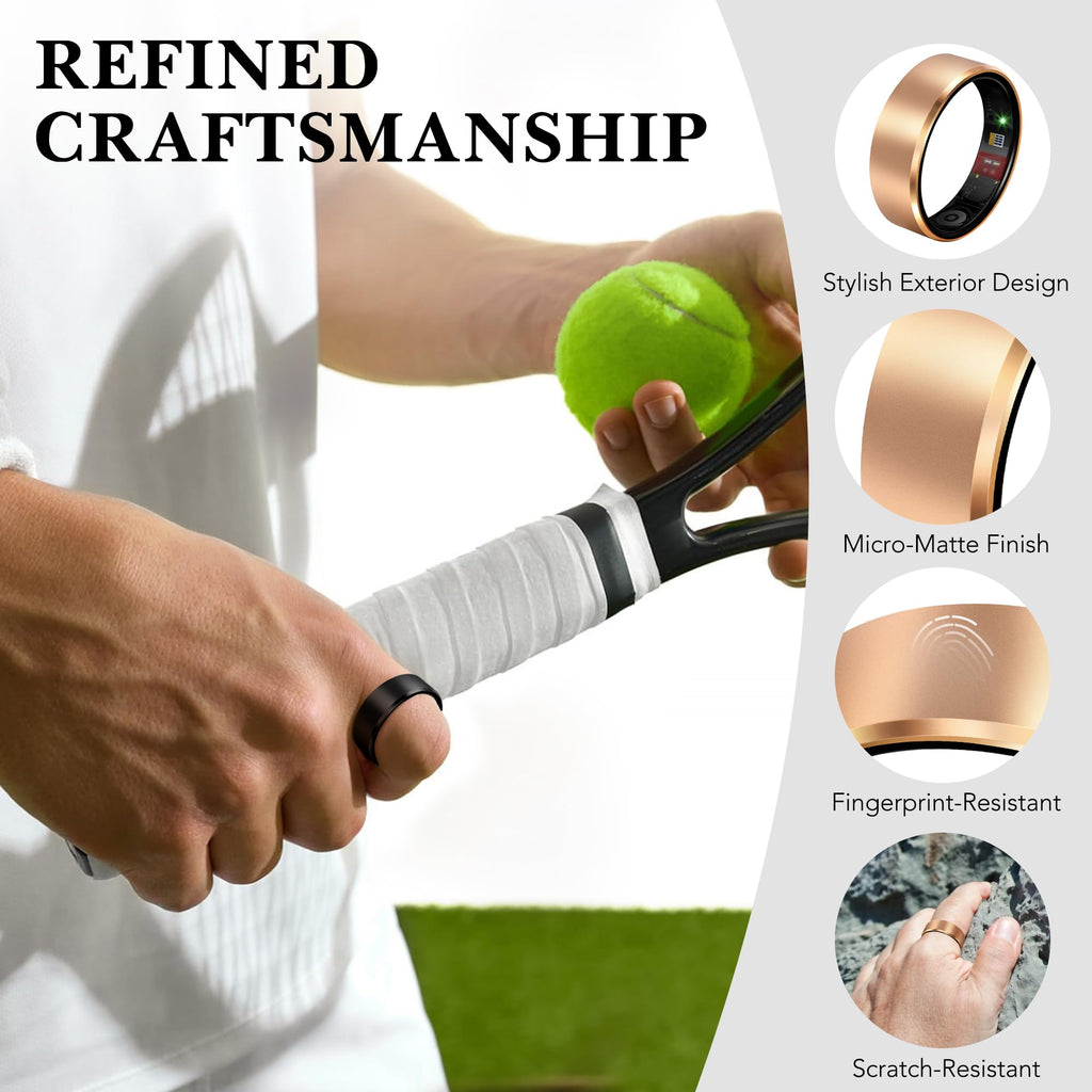 Milavan Smart Health Ring 2.0 for Women Men, Slim Scratch & Fingerprint Resistant Design,Efficient Chip Fitness Tracker, Monitors Heart, Blood Oxygen & Pressure, Sleep, Steps, Waterproof