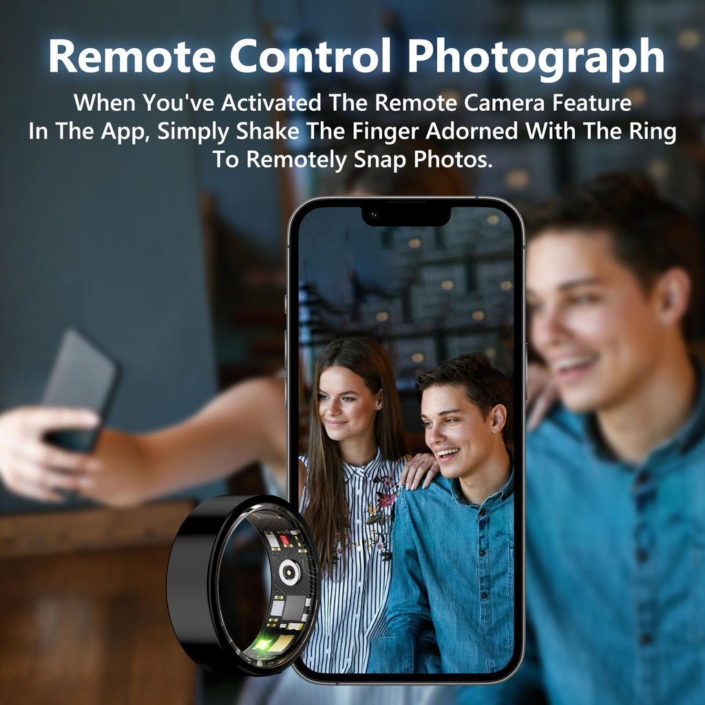 Smart Health Ring for Women Men Fitness Tracker with Heart Rate, Blood Oxygen, Blood Pressure, Sleep Monitoring, Step Counting, IP68 Waterproof for iOS and Android, No Subscription Fee